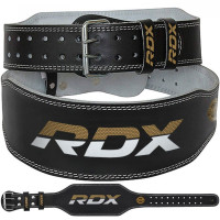 Пояс RDX 4" Leather WBS-4RB черный\золотой