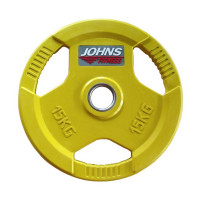 Диск обрезиненный 15кг Johns 91010 -15С желтый