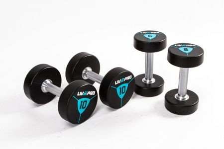 Гантели в уретане 34 кг Live Pro Premium Urethane Dumbbells LP8000-34 450_300