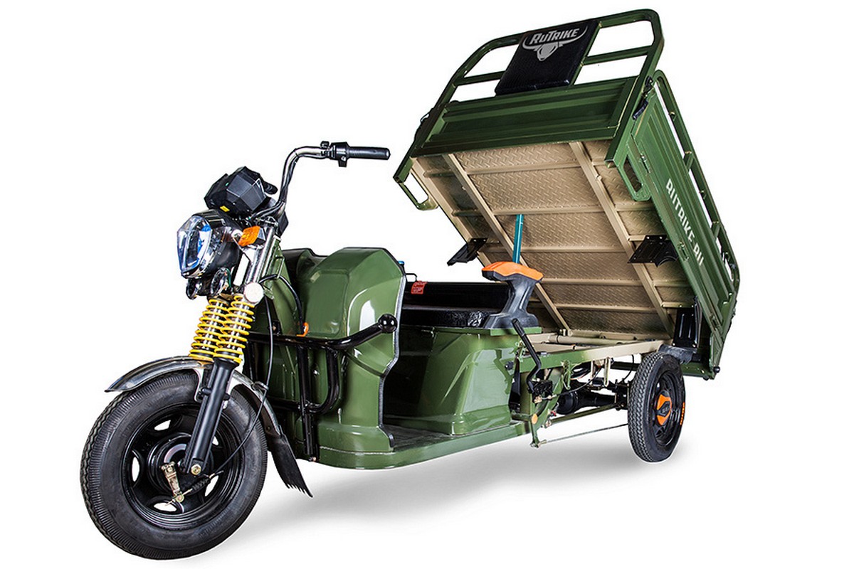 Грузовой электрический трицикл RuTrike Гибрид 1500 60V1000W зеленый 1200_800